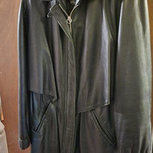 Women's black leather coat